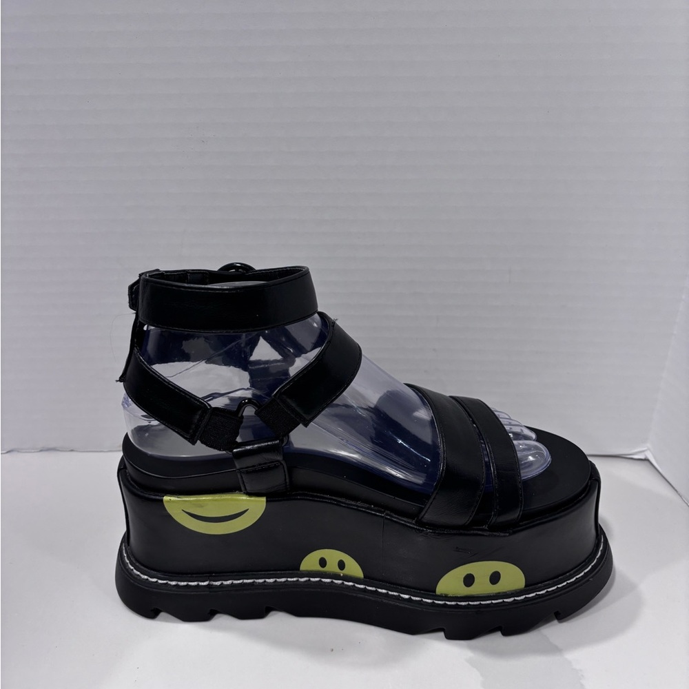 Lamoda Keep Smiling Platform Sandals Black Size 8 - Picture 7 of 9